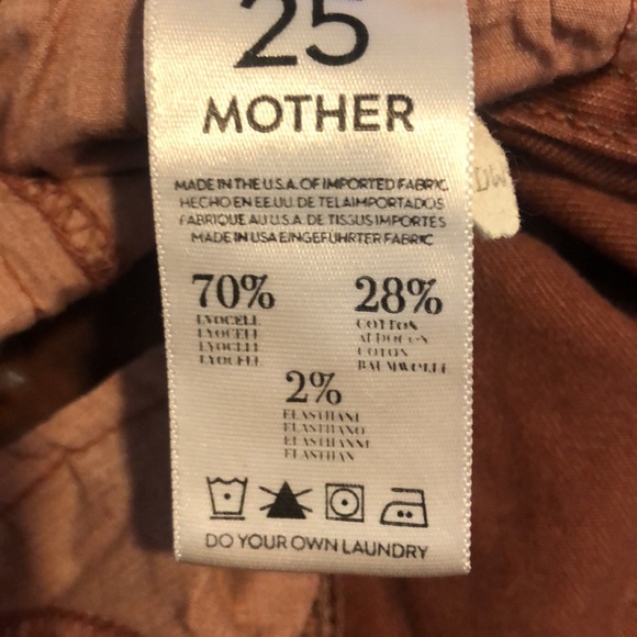 Vintage MOTHER Jeans, The Looker, Pop! - Redwood Tan/Brown/Rust - Size 25 - Picture 10 of 10